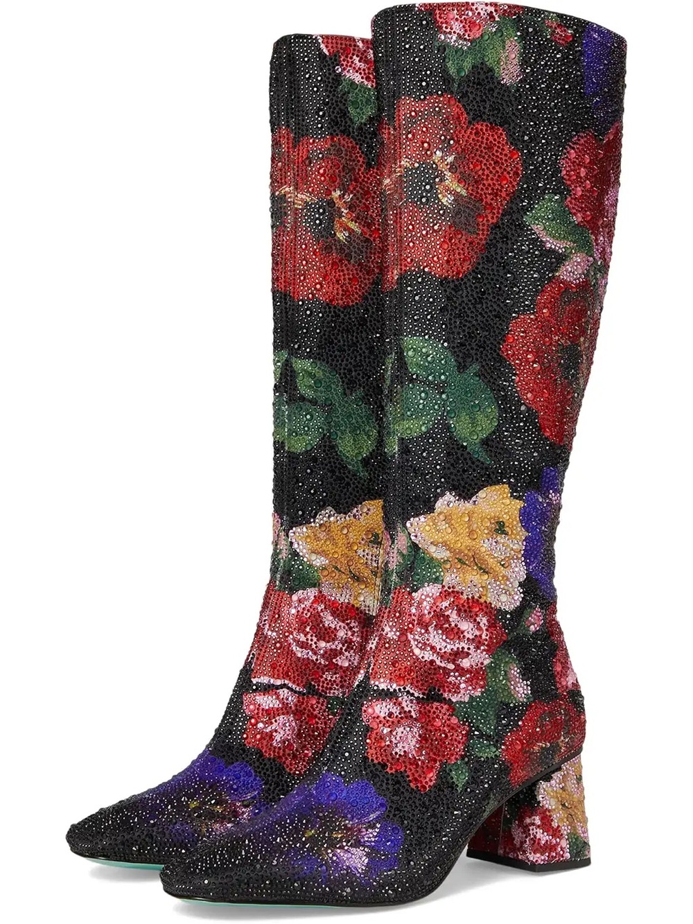 Betsey Johnson Avon Floral Embellished Over-the-Knee Boots